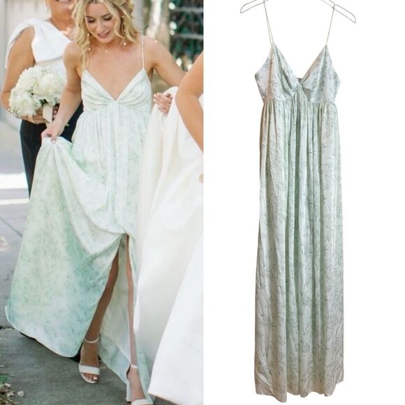 Sachin & Babi Jessica Gown in Jade Rose Watercolor Size 6 NEW - Picture 1 of 13